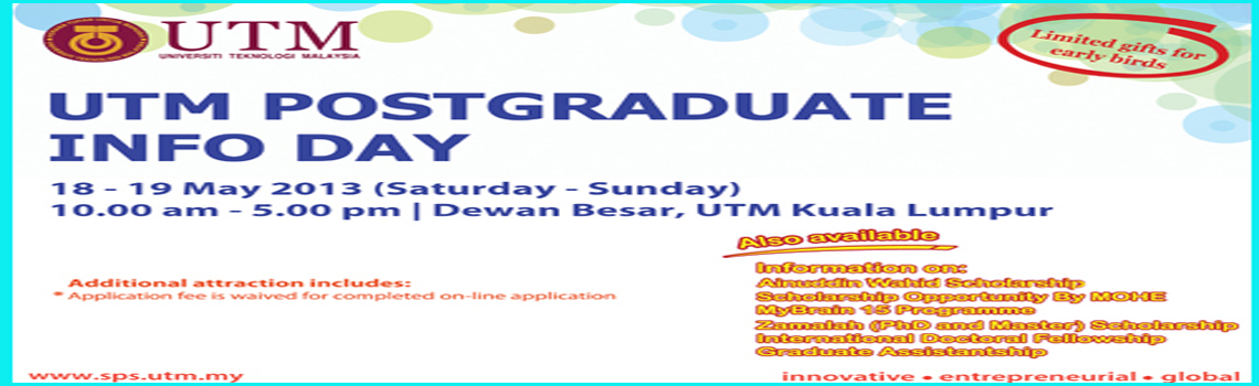 UTM Postgraduate Info Day 2013