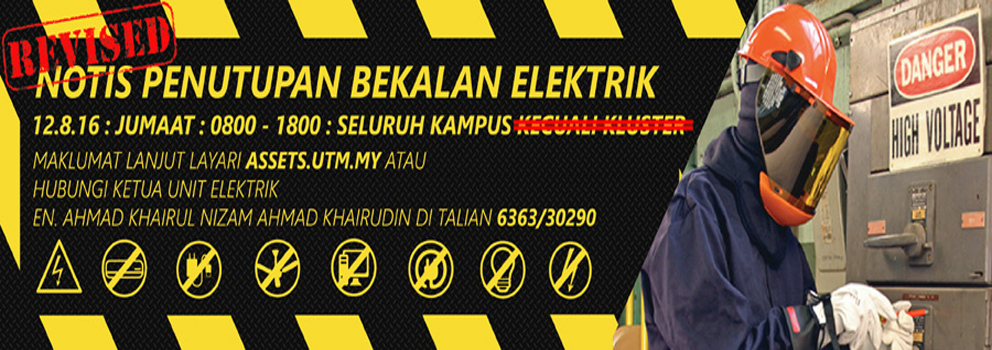 Penutupan Bekalan Elektrik Seluruh Kampus