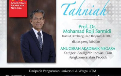 Tahniah kepada Prof Dr Mohamad Roji Sarmidi diatas Pengiktirafan Anugerah Akademik Negara