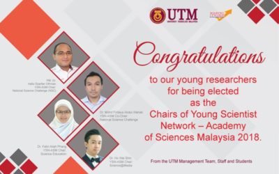 Congratulations to AP Dr Hafiz Dzarfan and Dr Ho Wai Shin for being elected as the Chair of Young Scientist Network 2018