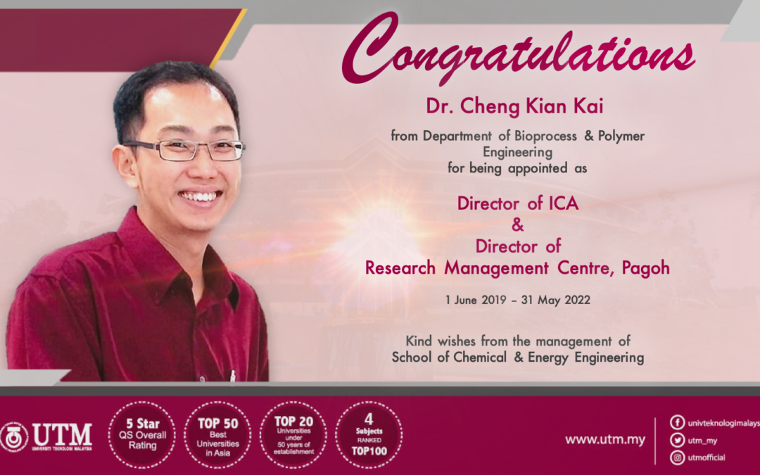 DR. CHENG KIAN KAI APPOINTED AS DIRECTOR OF ICA & RMC PAGOH
