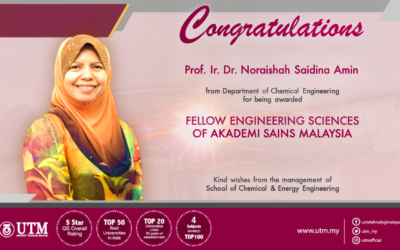 PROF. IR. DR. NORAISHAH AWARDED FELLOW OF ENGINEERING SCIENCES