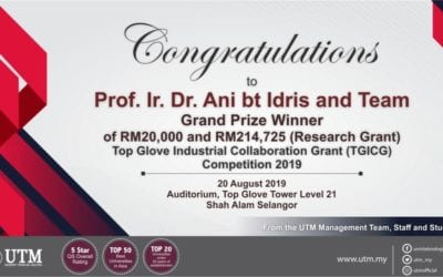 PROF IR DR ANI IDRIS – 2019 TGICG GRAND PRIZE WINNER