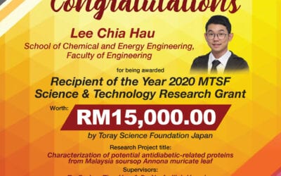 Congratulations Lee Chia Hau, student of School of Chemical and Energy Engineering