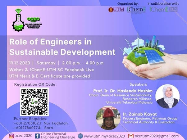 OCEC 2020 – Sustainability Online Webinar : “Role of Engineers in Sustainable Development.” 19th December 2020