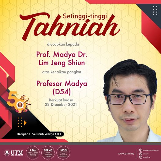 Tahniah Prof. Madya Dr. Lim Jeng Shiun