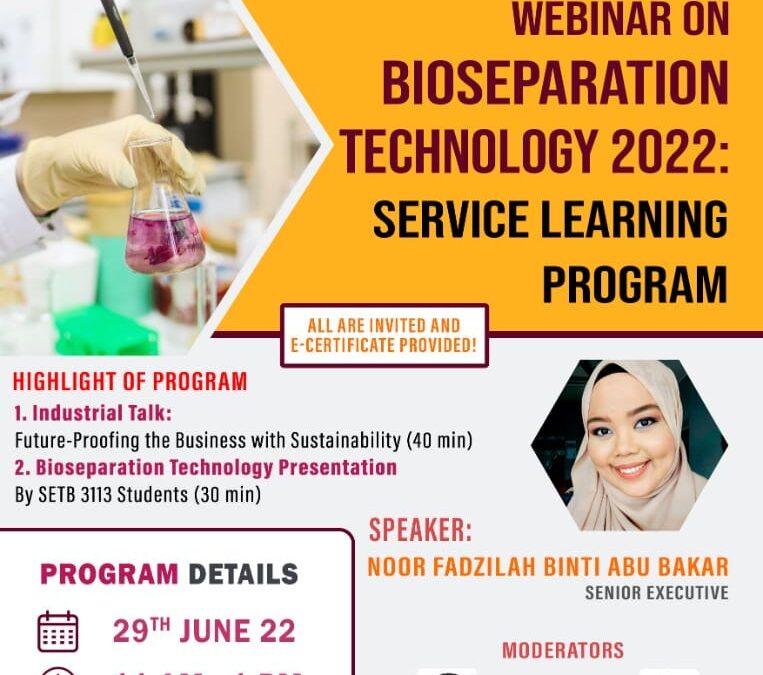 Webinar on Bioseparation Technology 2022: Service Learning Program