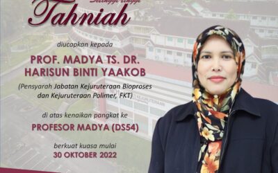 Ucapan Tahniah Di Atas Kenaikan Pangkat Ke Jawatan Profesor Madya (Gred DS54) – Prof. Madya Ts. Dr. Harisun Binti Yaakob