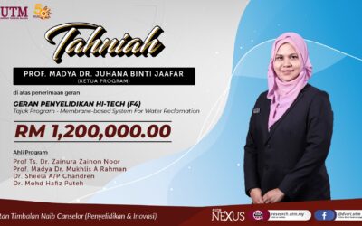 TAHNIAH diucapkan kepada penerima Geran Penyelidikan Hi-Tech (F4)