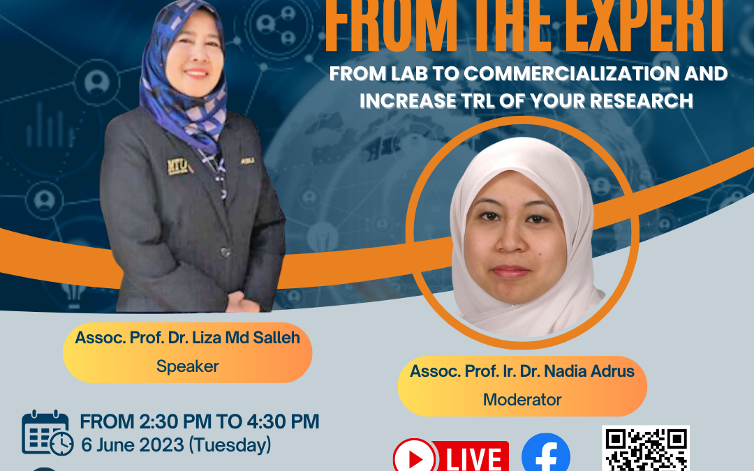 Sharing Session from the Expert From Lab to Commercialization and Increase TRL of Your Research