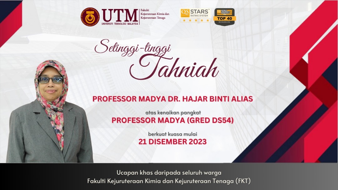Tahniah di atas Kenaikan Pangkat Prof. Madya Dr. Hajar binti Alias