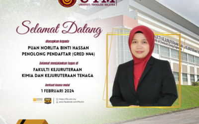 Ucapan Selamat Datang Kepada Staf Baharu FKT – Puan Norlita binti Hassan (1 Februari 2024)