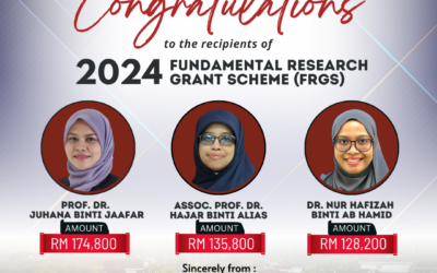 Congratulations to all researchers who have been awarded the 2024 Fundamental Research Grant Scheme by KPT!