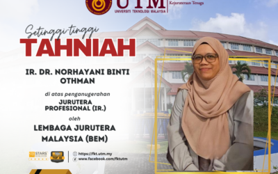 TAHNIAH DI ATAS PENGANUGERAHAN JURUTERA PROFESIONAL – IR. DR. NORHAYANI BINTI OTHMAN