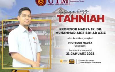 TAHNIAH DI ATAS KENAIKAN PANGKAT KE JAWATAN PROFESOR MADYA (GRED DS14) – PROFESOR MADYA DR. MUHAMMAD ARIF BIN AB AZIZ