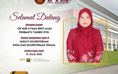 SELAMAT DATANG KEPADA STAF BAHARU KE FKT – CIK NUR LIYANA BINTI ALIAS