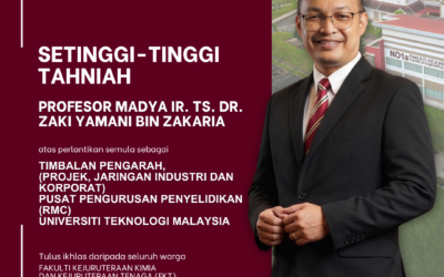Congratulations to Associate Professor Ir. Ts. Dr. Zaki Yamani bin Zakaria – Deputy Director (Projects, Industry & Corporate Networking), Research Management Centre (RMC)