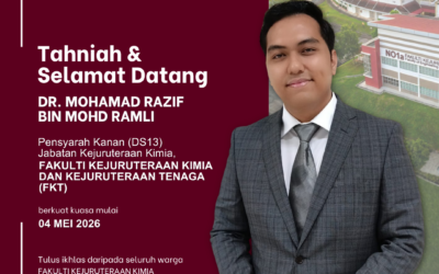 Selamat Datang Staf Baharu ke FKT – Dr. Mohamad Razif bin Mohd Ramli
