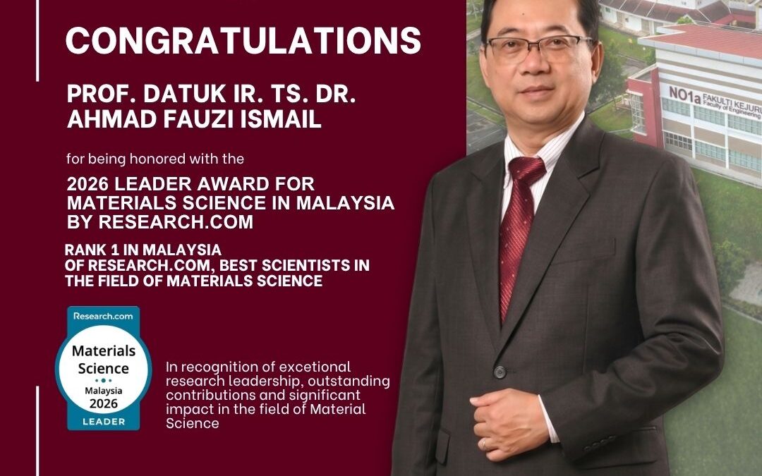 Prof Datuk Ir Ts Dr Ahmad Fauzi Ismail – Rank 1 in Malaysia by Research.com of Best Scientists in the field of Materials Science