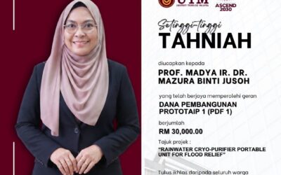 Congratulations Assoc. Prof. Ir. Dr. Mazura Jusoh – Geran Dana Pembangunan Prototip 1