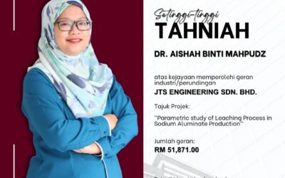 Congratulations Dr. Aishah Binti Mahpudz – JTS Engineering Sdn bhd